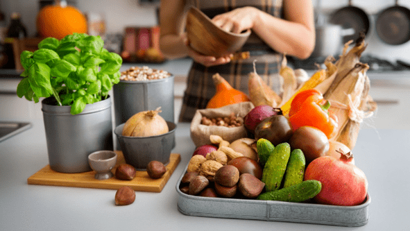 Vegetables and nuts